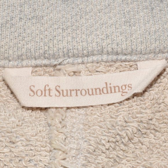 Soft Surroundings Oversized V-Neck Pullover Hoodie Tunic w Pockets - Picture 5 of 7